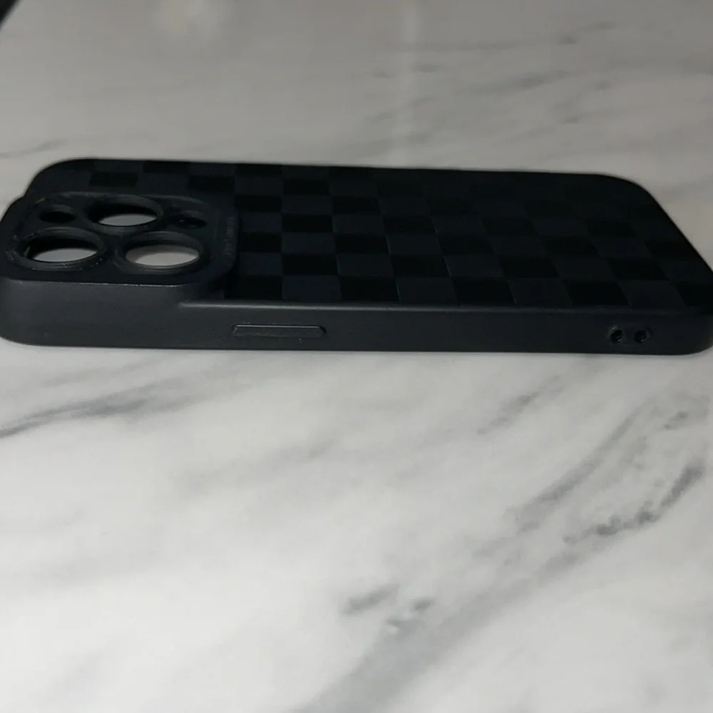 Black Textured Checkered Plastic IPhone 15 Pro Case